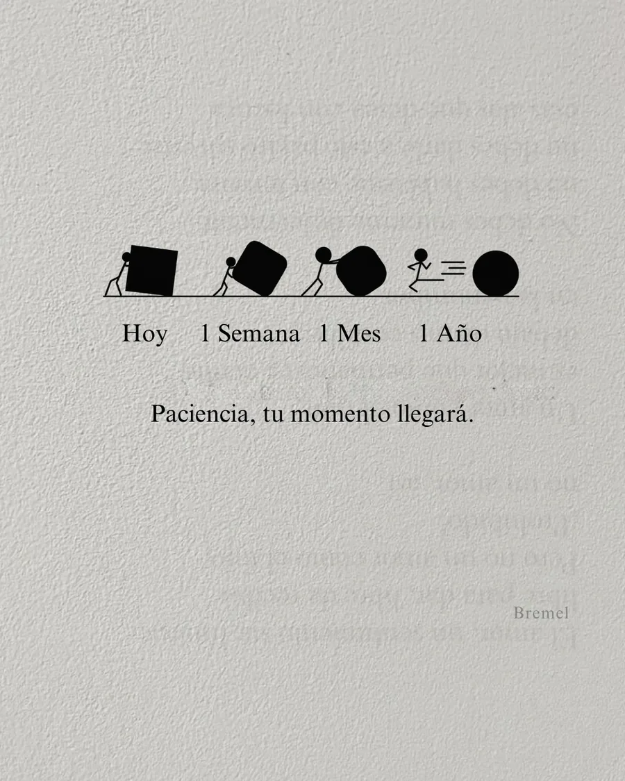 Hoy, una semana, un mes, un año. Paciencia, tu momento llegará.