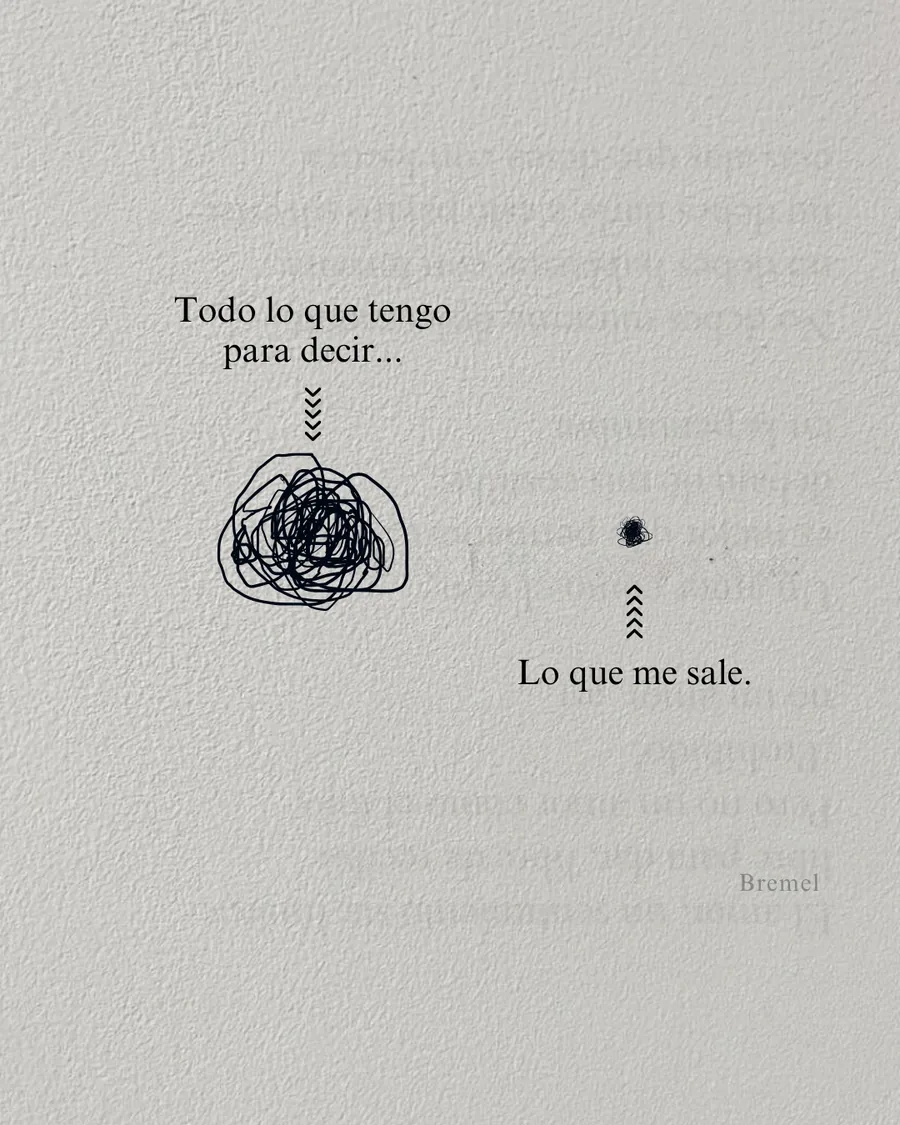 Todo lo que tengo para decir, y lo poco que al final me sale.